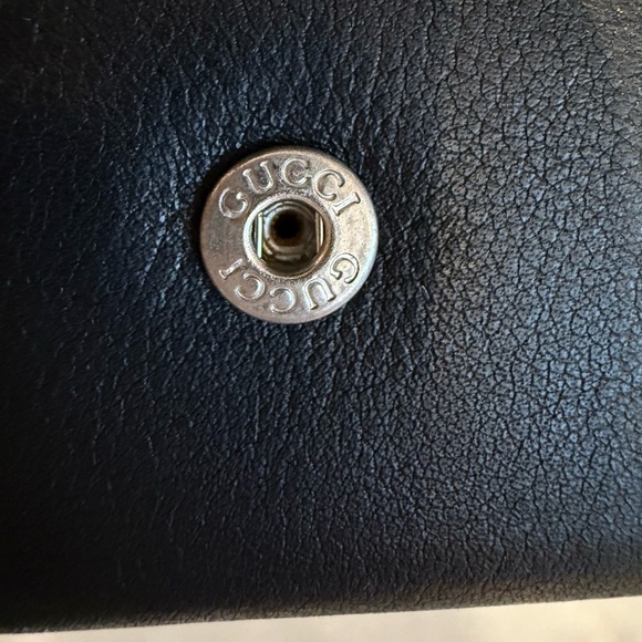 GUCCI Black Leather Key Case & Card Holder w/ silver hardware - Picture 9 of 13